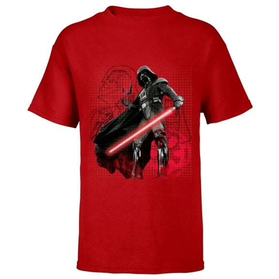Star Wars Darth Vader Blueprint of a Sith Lord - Short Sleeve T-Shirt for Kids - Customized-Red