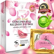 Under Eye Mask Rose Gold Eye Mask Anti-Aging Hyaluronic Acid 24k Gold Eye Patches Under Eye Pads for Moisturizing & Reducing Dark Circles Puffiness Wrinkles