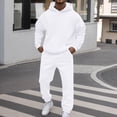 thumbnail image 2 of Fabrcox M-5XL Mens Two Piece Sweatsuit Fleece Lined Hoodie Sweatpants Set Causal Athletic Workout Sweatshirt Joggers Track Suits White XXXL, 2 of 5