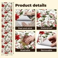 thumbnail image 5 of Peel and Stick Wallpaper 23.6in x 9.8ft Red Poinsettias Holly Leaves White Flowers Berries Holiday Floral Contact Paper Vinyl Self-Adhesive Removable Wall Paper for Bedroom Renter Friendly, 5 of 8