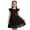 Black, variant on Girls Lace Dress With Puff Sleeves And Front Zipper Elegant Summer Casual Party Wear For Toddlers Girl Kids Dresses