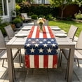 thumbnail image 6 of 4th of July Linen Star Flag Dining Table Runner - 250th Anniversary Patriotic Decor Dresser Scarf Table Runner for Independence Day Farm Kitchen Coffee Table Decor, 6 of 6