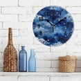thumbnail image 3 of Yayeee 10" Wall Clock Battery Operated Quartz Round Silent Non-Ticking Home Decor, Blue Watercolor Stars Pattern, 3 of 6