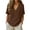#0004-Coffee, variant on Favoffer Women's Casual Linen Blend Short Sleeve Blouse V Neck Button Down Loose Fit Solid Color Tunic Top Lightweight Breathable Shirt Ideal for Spring Summer Daily Casual Vacation Wear
