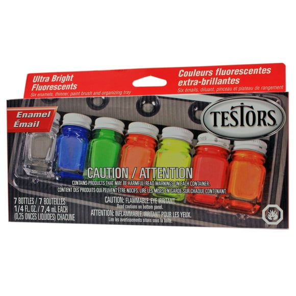 Set de pinturas esmaltadas Testors 9132X fluorescentes, 7 x 7,5 ml