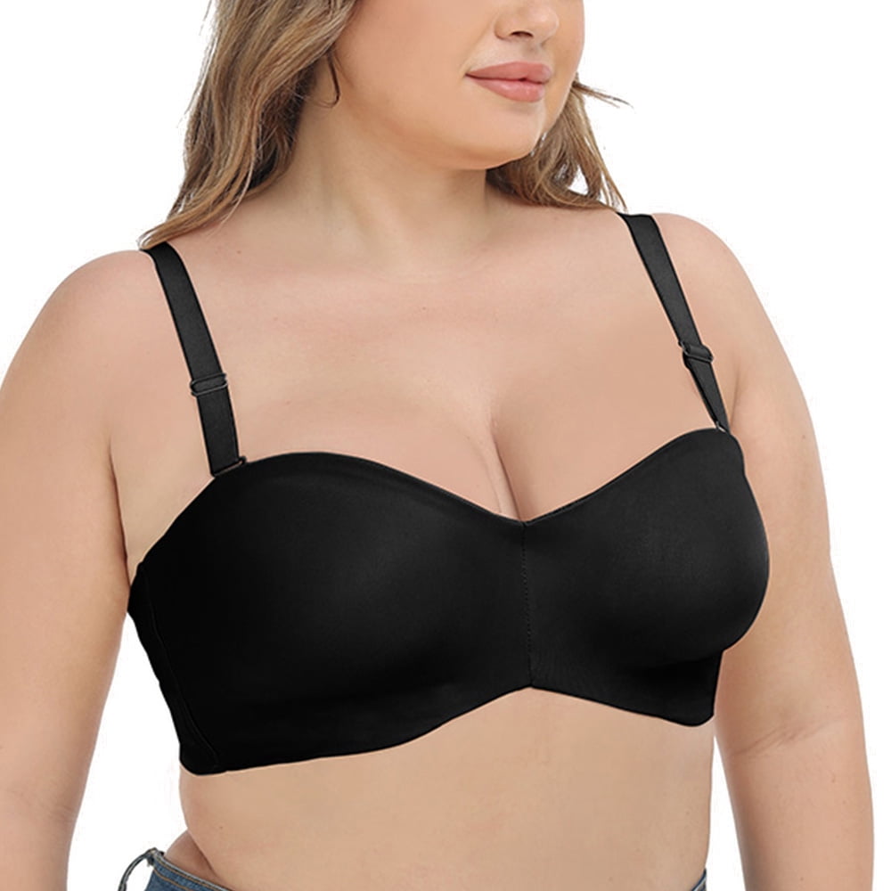 DotVol Women's Front Close Bra T Back Full Figure Underwire Plus Size  Seamless Unlined Bra for Large Bust