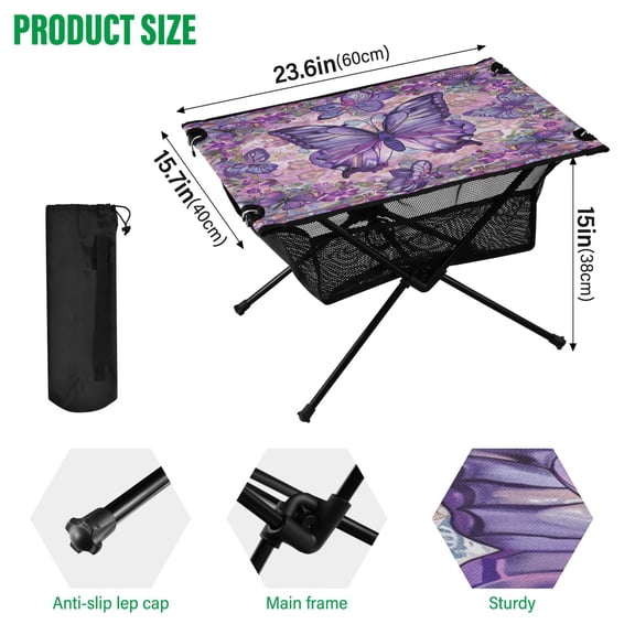BZSMCE Camping Tables Simple Folding Table Garden Of Enchantment Pattern Size:23.6*15.7in