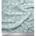 thumbnail image 1 of Soimoi Green Poly Georgette Fabric Dots & Circle Geometric Print Fabric by Yard 42 Inch Wide, 1 of 3