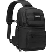 Mosiso Camera Sling Bag, DSLR/SLR/Mirrorless Tactical Camera Chest Bag, Shockproof Photography Shoulder Crossbody Backpack Compatible with Canon/Nikon/Sony/Fuji, Black