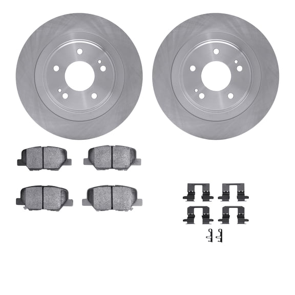 Dynamic Friction Company Rear Brake Rotors with 5000 Advanced Brake Pads includes Hardware 6512-72308