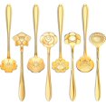 thumbnail image 7 of Leyfeng Spoons, 8 Pieces Flower Spoon Coffee Teaspoon Set Stainless Steel Tableware Creative Sugar Spoon Tea Spoon Stir Bar Spoon Stirring Spoon, 8 Different Patterns (Colorful), 7 of 7