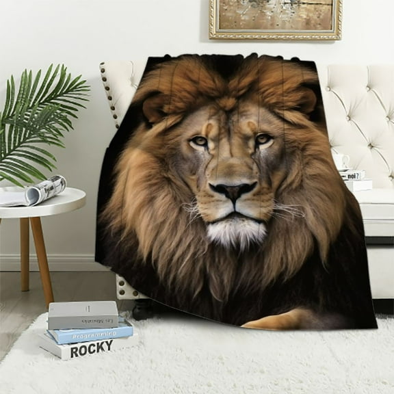 ARISTURING Lion Blankets for Adults Soft Flannel Throw Blanket All Season Warm Cozy Couch Bed TV Blanket