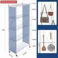 thumbnail image 3 of Letusto Heavy Duty Foldable Collapsible Shelf with Wheels with Breaks - Shelves with No Assembly Required (Black, 5 Tier), 3 of 5