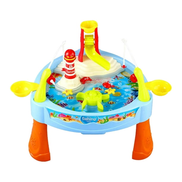 Water Circulating Fishing Game Board Play Set Electronic Toy Fishing Set  Kids Sand Water Table Toys for Outside Girls Boys Age 1-3 Children