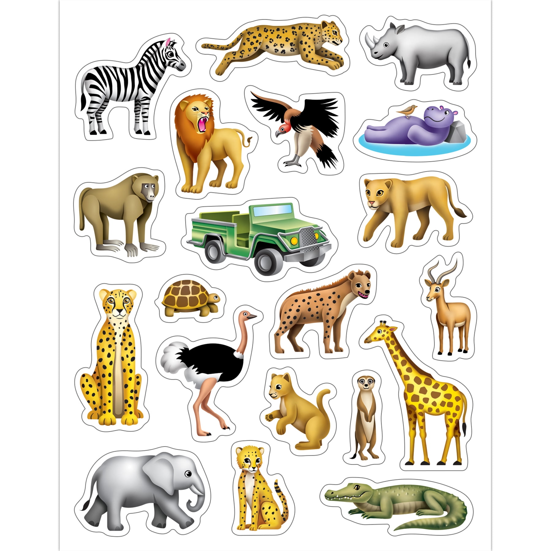 Teacher Created Resources Safari Stickers, 120 Per Pack, 12 Packs