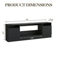 thumbnail image 2 of EcoSummer 70 inch Modern TV Stand Black Entertainment Center for up to 75" TVs, with Storage Cabinet & Open Shelves, Compatible with 36" Electric Fireplace(Fireplace Not Included), 2 of 9