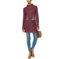 thumbnail image 1 of Planet Gold Juniors' Ripped Turtleneck Tunic Sweater Dry Rose S, 1 of 3