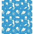 thumbnail image 3 of Ambesonne Sealife Duvet Cover Sets, Navy Seahorse Pipefish, 2-King, Turquoise White, 3 of 7