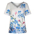 thumbnail image 4 of Blusa informal de manga corta con estampado floral y cuello en V de verano para mujer Fridja  hjk4741, 4 of 8
