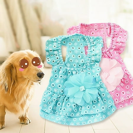Pet Princess Dress Cotton Lace Flower Skirt For Dog in Summer 1 Pcs