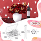 thumbnail image 4 of Juego de 160 Piezas de Accesorios para Ramo de Flores, 60 Piezas de Pegatinas de Mariposa Doradas 3D para Decoración de Pared y 100 Piezas de Ramilletes de Diamantes, 4 of 5