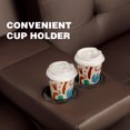 thumbnail image 6 of Vineego Modern Sofa Bed Faux Leather Couch Convertible Futon with Two Cupholders, Brown, 6 of 8