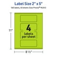 thumbnail image 6 of Avery Printable Rectangle Labels, Bright Green, 2" x 5", 160ct, 6 of 11