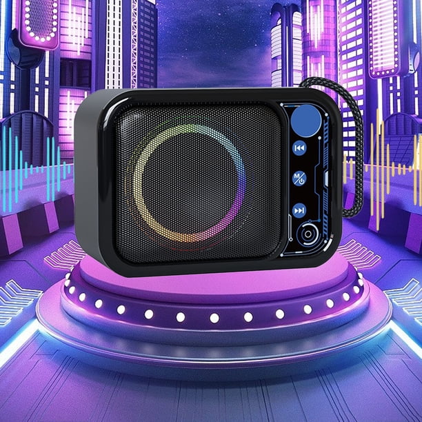 Xihbxyly Artículos En Liquidación para Mujeres Mini Altavoz Portátil Inalámbrico Bluetooth 5.3 con Inserción de Tarjeta, Radio, Altavoz de Gran Tamaño, Subwoofer, Altavoz de Escritorio Inalámbrico