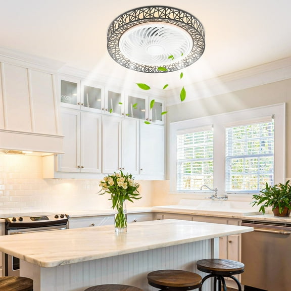 Bird Nest Ceiling Fan Light with Remote Control – 3 Wind Speeds & Adjustable Color Temperatures, Quiet LED Lighting, Energy-saving, for Bedroom, Living Room, Dining Room