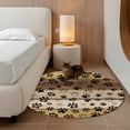 thumbnail image 2 of Round Rugs 3Ft, Cute Dog Claws Round Area Rug Washable Indoor Throw Carpet, Farmhouse Brown Wooden Grain Puppy Pawprints Small Non Slip Circle Rug for Bedroom Living Room Home Decor Aesthetic, 2 of 8