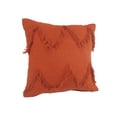thumbnail image 4 of Ox Bay Avani Burnt Orange Solid Cotton Fringed Adult Decorative Throw Pillow, 4 of 8