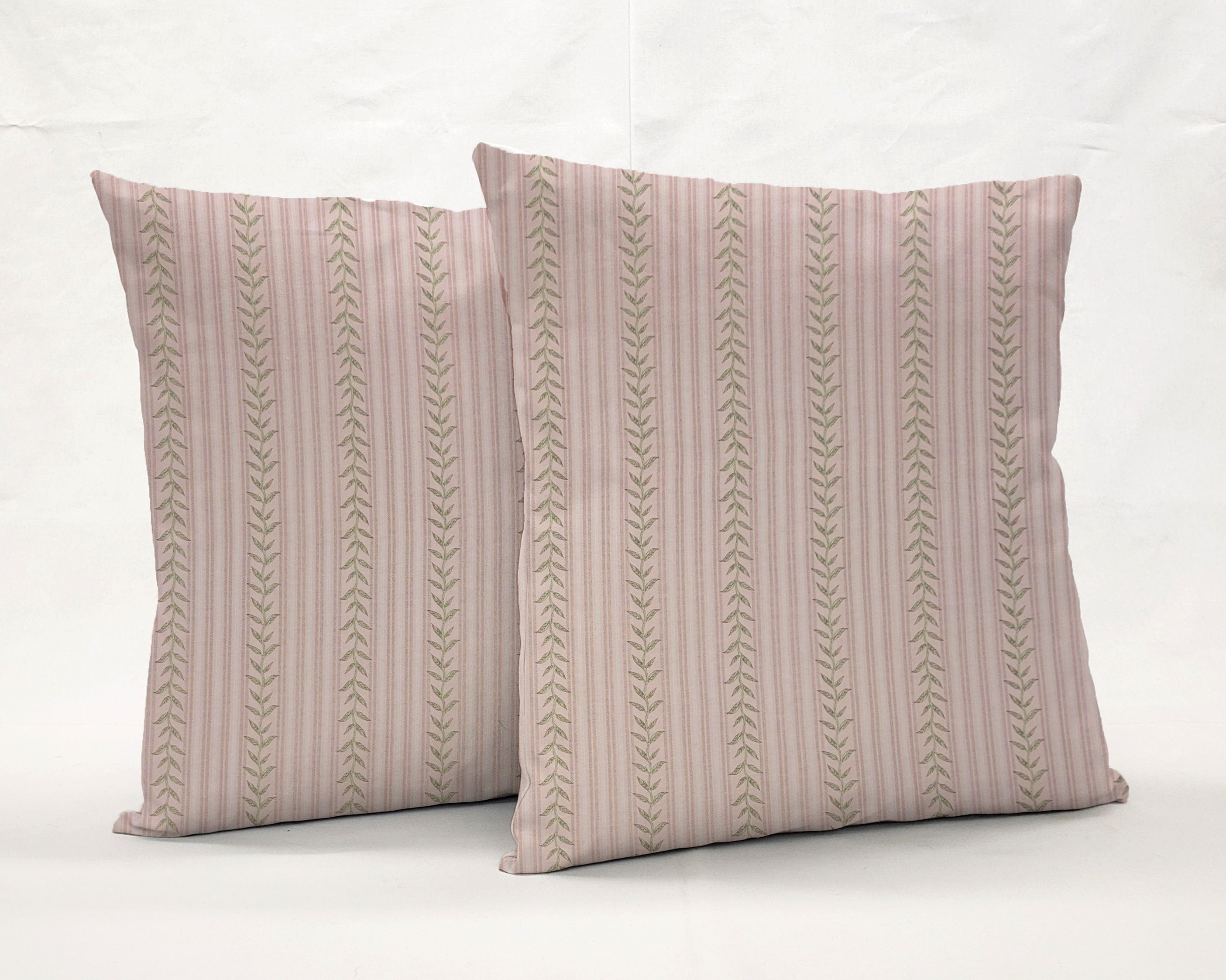Striped Vines Pillowcase / Pillow Cover by Penny's Needful Things (16 x 16) (Pink)
