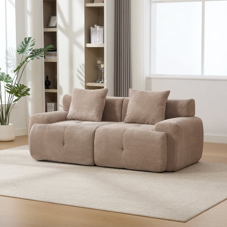 Modern Loveseats 73 Modern Modular Sectional Sofa Loveseat 2 Seater Tufted Comfy Cloud Tufted Floor Convertible Couch with 2 Pillows Boneless Conversion Sofa for Living Room Office Apartment Gues