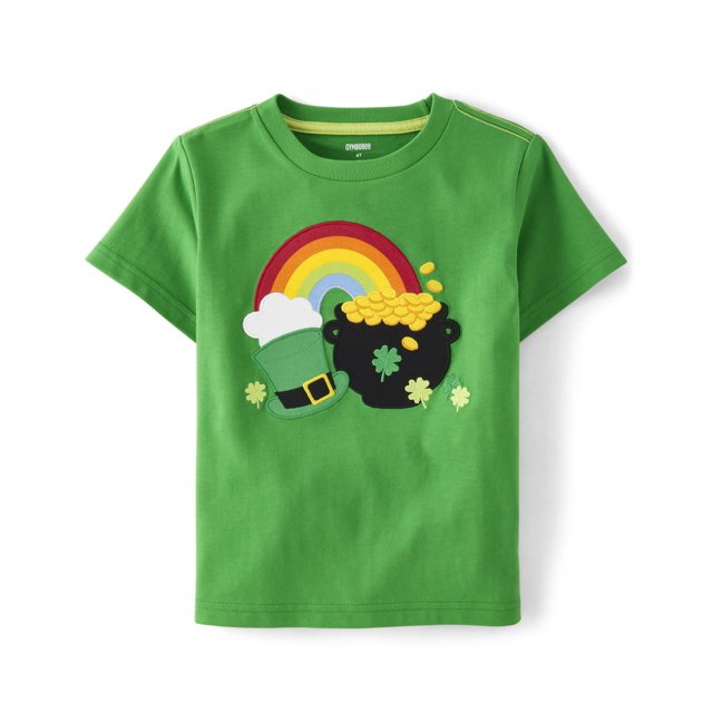 Camiseta Gymboree con estampado bordado del Día de San Patricio 4T para niños pequeños