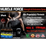 Three Pack - Body Building Supplement Muscle Force Max Strength & Endurance Drops 175mg of Proprietary Growth Formula, Muscle Building and Recovery