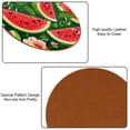 thumbnail image 5 of Watermelon Set of 6 Round Microfiber Leather Coasters, 11x11 cm/4.3x4.3 Inches - Drink Coasters for Home and Office Use, 5 of 6