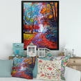 thumbnail image 3 of Designart 'Red Autumn Landscape With Little Road' Traditional Framed Art Print, 3 of 4