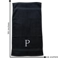 thumbnail image 4 of Decorvo Black Monogrammed Hand Towel for Bathroom - Initial Hotel Quality Decorative Luxury Towel - GOTS Organic Certified - Set of 2 White Letter P, 4 of 8