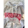thumbnail image 4 of Sudadera con capucha con bordado de letras para mujer, chaqueta de manga larga con cremallera Vintage, abrigo de gran tamaño, Sudadera con capucha informal Harajuku, Otoño e Invierno, 4 of 4