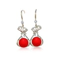 thumbnail image 3 of Sonducket 1 par de pendientes colgantes de perlas Festival Fiesta Boda Novia Compromiso Aleación de zinc Pendientes Joyas Rojo Type1 NO1, 3 of 6