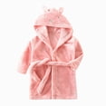 thumbnail image 5 of Boys Girls Kids Cartoon Hooded Bathrobe Flannel Toddler Robe Pajamas for 2T 3T 4T 5T 6T 7T 8-12T Boys and Girls Winter Clothes Cozy Thick Sleepwear for All Seasons,Pink,Size 11-12T, 5 of 9