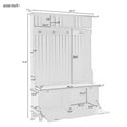 thumbnail image 3 of Gzxs Hall Tree with Bench and Storage, 4-in-1 Entryway Bench with Coat Rack, 4 Hanger Hooks, and 2-Tier Top Storage Shelf, for Entryway, Hallway, White, 3 of 8