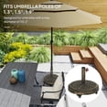thumbnail image 3 of Outsunny Patio Umbrella Base, 46 lbs Umbrella Base with Wheels, Outdoor Umbrella Stand for 1.3"/1.5"/1.9" Poles for Outdoor, Lawn, Poolside, Bronze, 3 of 9