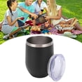 thumbnail image 1 of Stemless Wine Glass, Stainless Steel Exquisite 12oz Double Wall Wine Cups Universal  For Cocktails, 1 of 8
