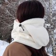 thumbnail image 4 of jobturf Hats for Men Women Sherpa Hood Ski Mask Winter Balaclava Windproof Hooded Scarf Cold Weather Hat Neck Warmer, 4 of 4