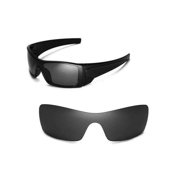 Walleva Black Replacement Lenses for Oakley Batwolf Sunglasses 