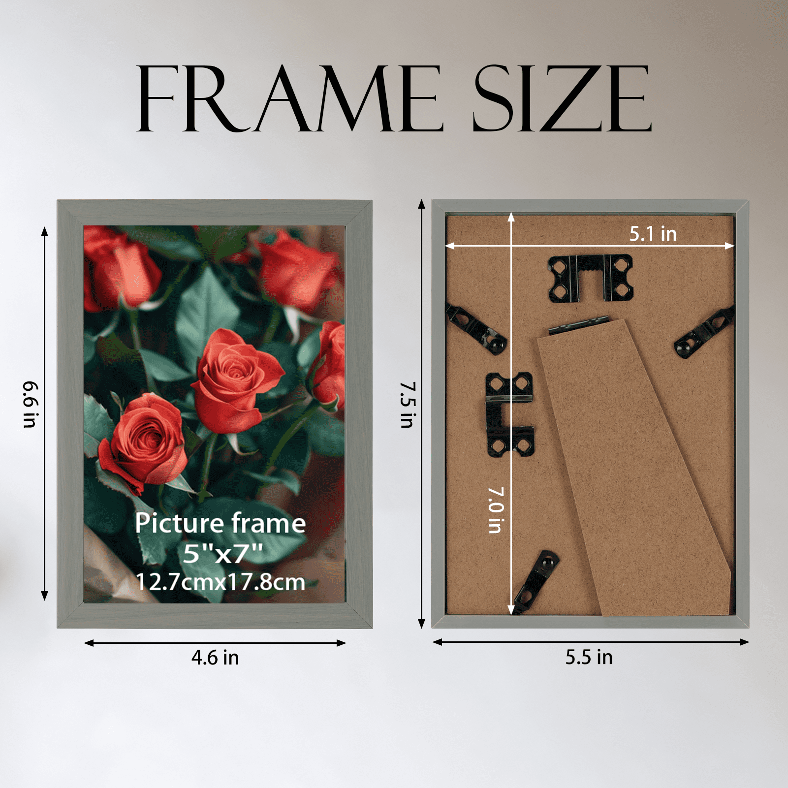 18 Pack 5x7 Picture Frames, Gray