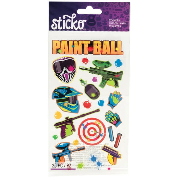 Sticko Paintball Stickers, 24 Piece