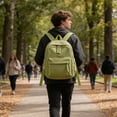 thumbnail image 4 of Corduroy Backpack, Large Capacity Lightweight Daypack for School & Travel, Ultralight Polyester Bag, 1-Pack, 4 of 6