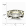 thumbnail image 2 of Titanium Grooved Gold-Flashed 6mm Brushed and Polished Band Ring - Size 13, 2 of 2